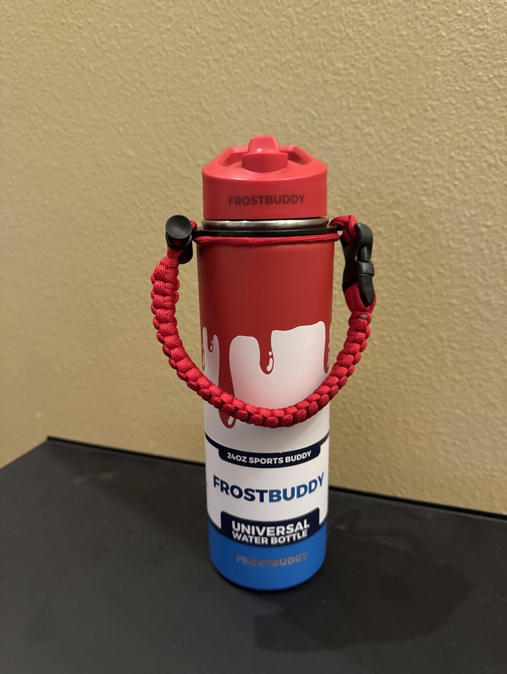 Frost Buddy Red White Blue Limited Edition Universal Flip Top 24oz Water Bottle